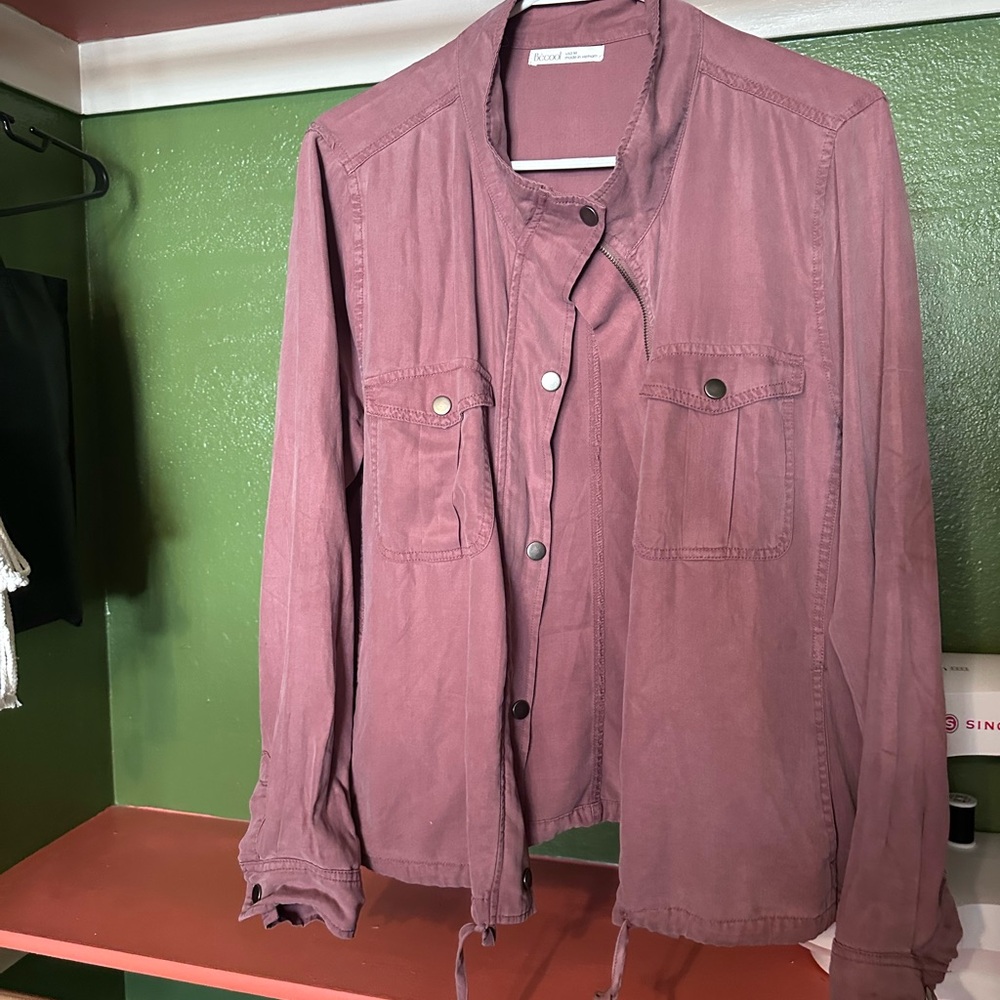 BE COOL Dusty Rose Button Down Shacket